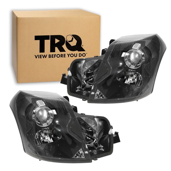 TRQ 2 Piece Headlight Assembly Set Driver & Passenger Side Fits 2006-2009 Pontiac Torrent GM2502284 GM2503284