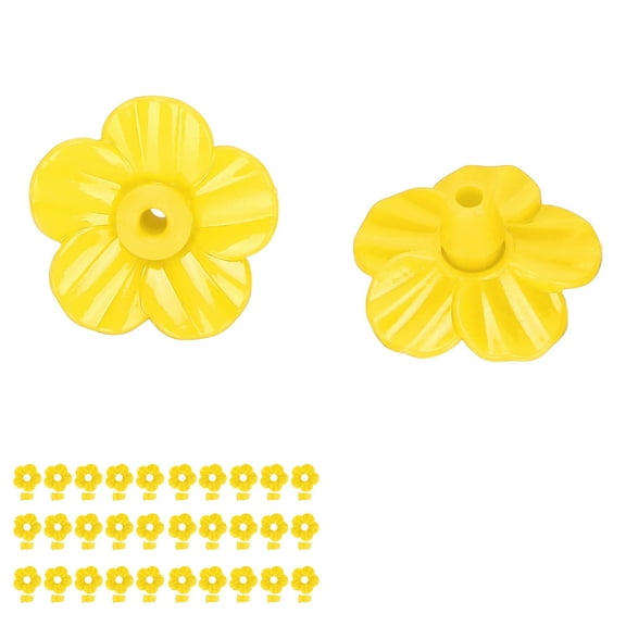 Hummingbird Feeder Flowers, Replaceable Hummingbird Feeder Replacement Flowers  Shape Multicolor 30 Sets Plastic Material For Home Yellow