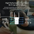 thumbnail image 3 of TP-Link AC750 WiFi Extender(RE215), Covers Up to 1500 Sq.ft and 20 Devices, Dual Band Wireless Repeater for Home, Internet Signal Booster with Ethernet Port, 3 of 4
