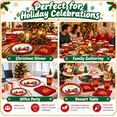 thumbnail image 4 of Krocisen Christmas Paper Plates and Cups Set for 25 Guests, 9 Inch & 7 Inch Dinner Plates, Napkins and Cups, Holiday Tableware Kit for Xmas Party, Dinner & Family Gathering, 4 of 6