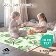 thumbnail image 4 of ODIKA 8'x10' Machine Washable Non-Slip Area Rug, Interlocking Letter Garden with Petal Motifs and Leaf Accents High Traffic Rug with Pad, Green, 687872, 4 of 8