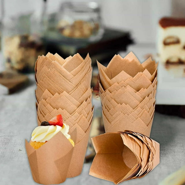 120 Pieces Cupcake Liner Oilproof Muffin Wrap Cases Parchment Cupcake Liners for