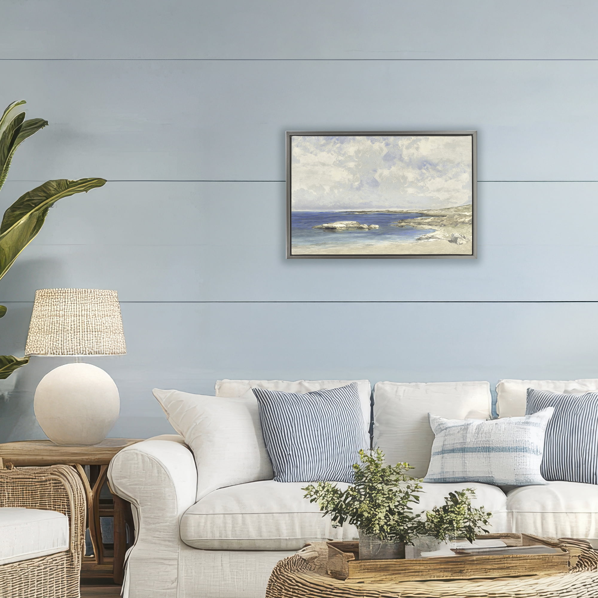 Stupell Industries Pond At Morning Gray Framed Floater Canvas Wall Art, design by Christy McKee
