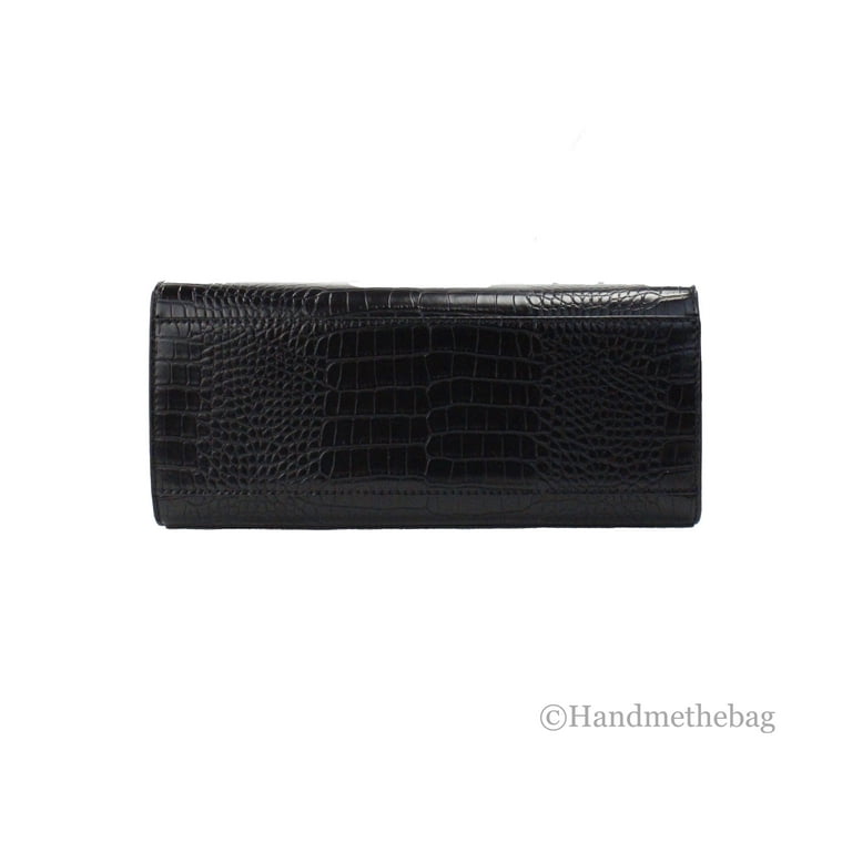 Michael Kors Womens Carmen Medium Crocodile Embossed Belted