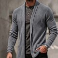 thumbnail image 2 of Babcutegg Mens Open Front Cardigan Sweater Shawl Collar Long Sleeve Lightweight Warm Knitted Sweaters Size L, 2 of 8
