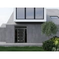 thumbnail image 3 of Front Exterior Prehung Steel Door / Ronex 0131 Black Enamel / 2 Side and Top Exterior Window Sidelite / Stainless Inserts Entry Metal Modern Painted W12+36+12" x H80+16" Left hand Inswing, 3 of 6