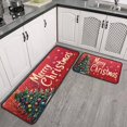 thumbnail image 3 of Kitchen Rug Set of 2 Absobent Christmas Kitchen Mats for Floor,Merry Christmas Farmhouse Triangle Tree Kitchen Rugs and Mats for Bathroom,Room Bedroom (47x17+30x17 Inches), 3 of 7