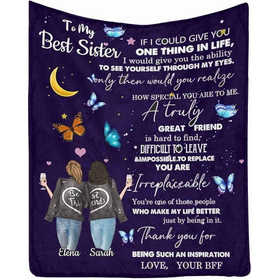 DAJU Custom Blanket to My Best Sister Thank You for being Such an Inspiration Lightweight Blanket for Couch(30*40inch)