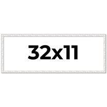 32x11 Frame White Real Wood Picture Frame Width 0.75 inches | Interior Frame Depth 0.5 inches |