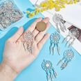 thumbnail image 5 of 16 Pcs Dream Catcher Pendants 4 Sizes Antique Silver Alloy Big Pendants Tibetan Style Dreamcatcher Charms, 5 of 7