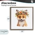 thumbnail image 4 of Stupell Industries Cottage Woodland Fox Flower Crown Brown Floating Frame Canvas Art, 25 x 25, by Roozbeh, 4 of 8