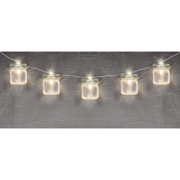 Amscan 242627 Party 6 Ft LED String Lights - Battery Operated - Mason Jar Shaped - 1 piece