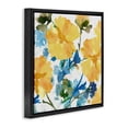 thumbnail image 2 of Stupell Industries Contemporary Yellow & Blue Hibiscus Black Floating Frame Canvas Art, 18 x 18, by Flora Kouta, 2 of 7