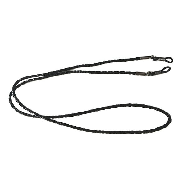 TELOLY Eyeglasses Holder Strap Cord Leather Eyeglasses String Holder Chain Necklace Glasses Cord Lanyard Eyeglass Retainer for Men Women Kids (Black)