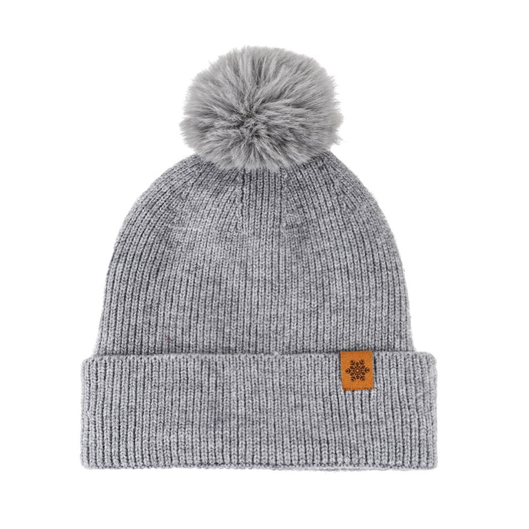 Women\'s Grey White Winter Beanie Hat Scarf Gloves Set Pom Warm Christmas Gift s-l400.jpg main image 3