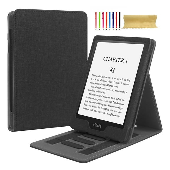 Flip Case for Kindle Paperwhite (11th Generation) 2021 - Slim Fit Multi-Viewing Stand Cover with Auto Wake/Sleep Case Cover for Kindle Paperwhite 2021 Edition E-Reader, Black