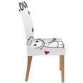 thumbnail image 3 of Funda Protectora para Silla ABPHQTO Linda Pareja Doodle Corazón Rojo Comedor Hotel Boda Conjunto de 1, 3 of 4