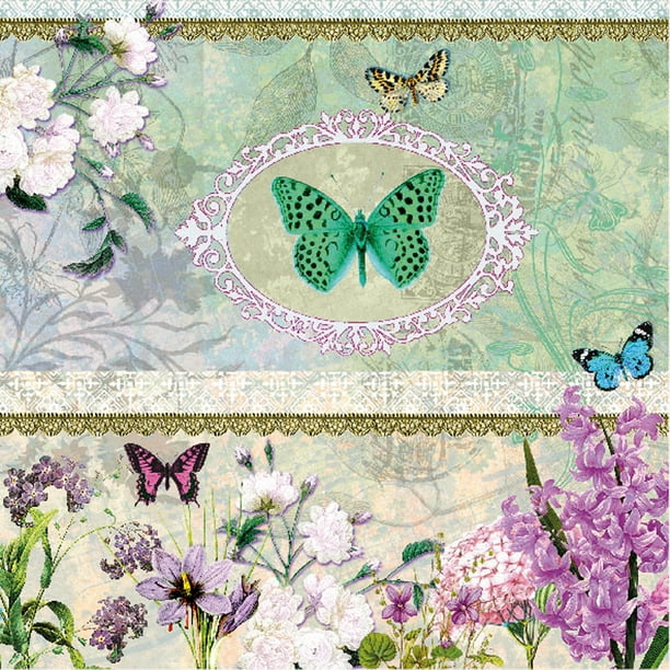 Ambiente Butterfly Medaillon Cocktail Napkins, 20 Ct - Walmart.com ...