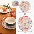 thumbnail image 3 of SKYSONIC Roses Cupid Flowers Pot Holders Trivets, 2 Pcs Heat Resistant Trivets,Floral Cartoon Cotton Thread Weave Mats for Hot Pads Pans Pot Bowl Teapot for Kitchen Decor, 3 of 7
