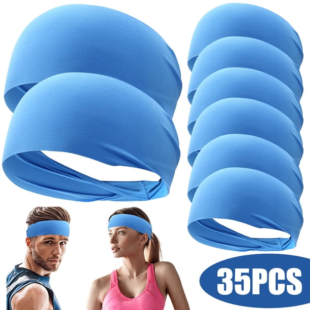 Mujeres Hombres Diadema Elástica Tocado Transpirable Con Absorción Sudor () Azul