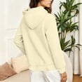 thumbnail image 4 of Women's Sherpa Fleece Hoodies Lined Pullover Fluffy Winter Warm Sweatshirts Solid Color Hooded Sweatshirt with Kangaroo Pocket, 4 of 7