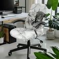 thumbnail image 2 of Renewold Highland Cow Marble White Office Chair Cover Rotating Chair Cover Protector for Office Home Decor Stain Resistant Non-slip Office Chair Slipcover, S, 2 of 7