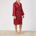 thumbnail image 6 of Matching Robes For Couples Male Bathrobes Mens Robes Mens Summer Robes Thin, Large, Summer, Silk, Stripe Waffle Robe Wine Towel, 6 of 7
