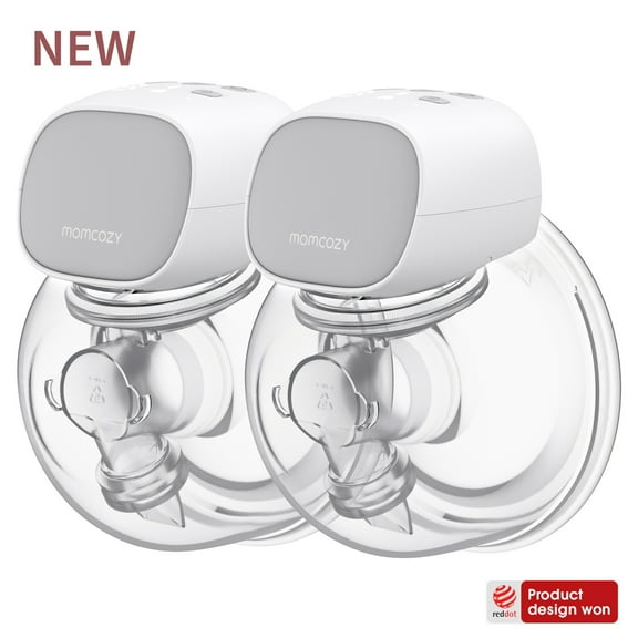 Momcozy Wearable Breast Pump, Hands Free Electric New Breast Pump of LED Display 2 Modes & 9 Levels 24mm Gray