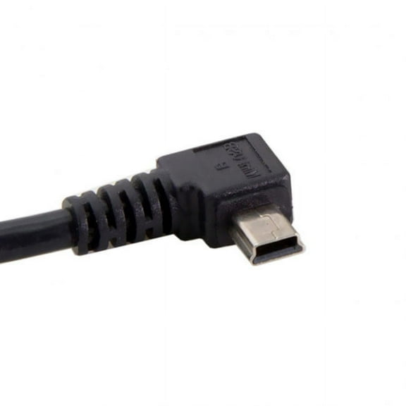 FVH Mini USB B Type 5pin Male Left Angled 90 Degree to USB 2.0 Male Data Cable 5 Meters with EMI Ferrite Core