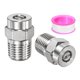 thumbnail image 1 of Uxcell 1/4IN Rosca Macho NPT 15 Grados Puntas de Limpiador de Superficie [2PCS] - Boquillas de Lavadora a Presión - [Acero Inoxidable-1.3MM Orificio], 1 of 6