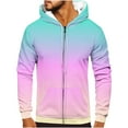 thumbnail image 2 of Namayuj Zip Up Hoodies for Men Basic Gradient Hooded Sweatshirt Fashion Pullover Tops Cotton Long Sleeve Hoodie with Pcokets, 2 of 5