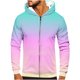 thumbnail image 1 of Sudadera con capucha para hombre, informal, a la moda, con cremallera, estampado degradado, manga larga, sudadera con capucha, blusa de poliéster para hombre, 1 of 4