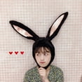 thumbnail image 2 of Clearance! Fdelink Plush Fun Bunny Ear S Hood Women Hats Warm Soft And, the Towel (Black), 2 of 3