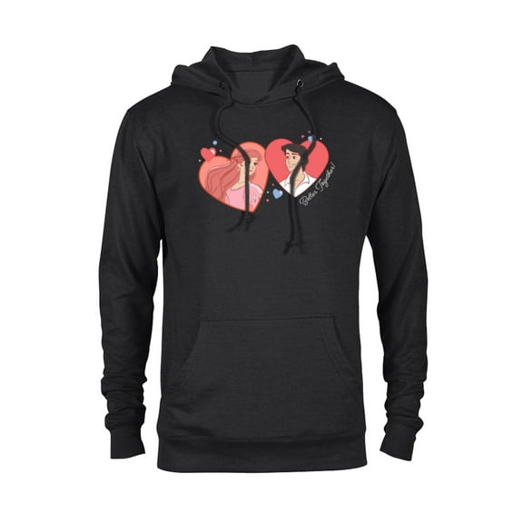 Disney Princess Ariel & Eric Valentine’s Day Better Together - Pullover Hoodie for Adults - Customized-Black