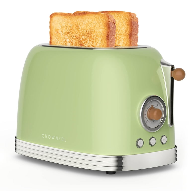 Toaster 2 Slices, Stainless Steel JEWJIO Retro Toaster with 1.5 Extra Wide  Slot for 6 Bread Shades Setting/Bagel/Defrost/Reheat/Cancel