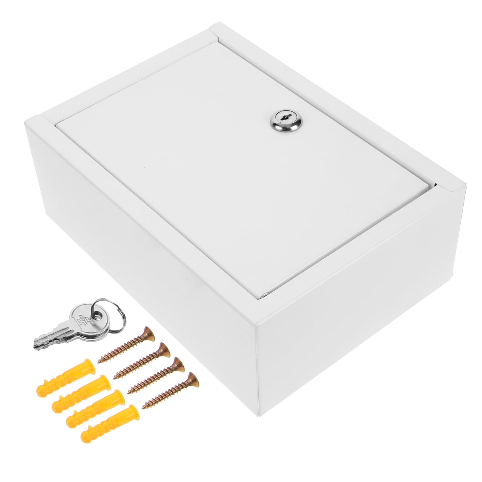 ELAYARD White Wall-Mounted Locking Mailbox, Painted Steel, Secure Mail Storage for Home, Office, and Outdoor Use, 1 Set