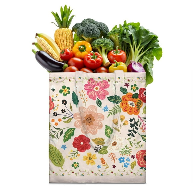 Sac de Courses en Toile Grain de Bois – Style Artistique Rustique Réutilisable