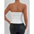 thumbnail image 4 of Women'S Tube Tops Strapless Going Out Crop Tank Top Ruched Bandeau Outfits Sleeveless Y2K Shirts White XS, 4 of 9