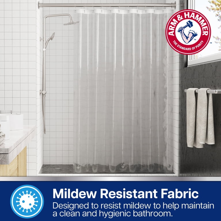 Arm & Hammer Waterproof PEVA Shower Liner, 70x72, Clear photo 4