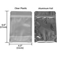 thumbnail image 4 of 100 PACK 4 x 6 Inch Zipper Mylar Bags Stand Up Mylar Zip Lock Bags Clear  Bag   Storage  Foil Pouch Bag for Multipurpose with Gusset Bottom(5.5mil Thickness), 4 of 6