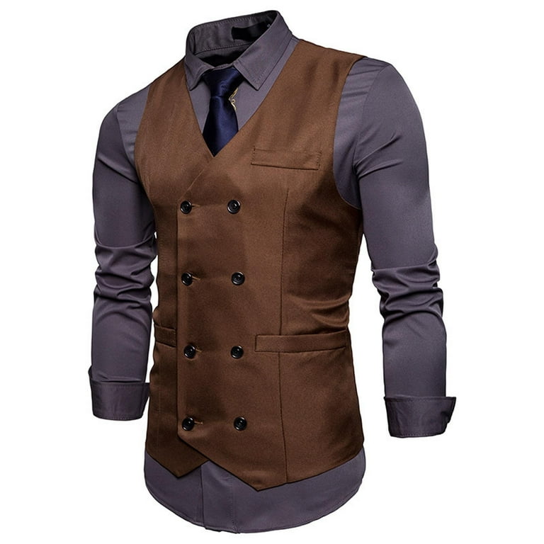 Men's double deals breasted vest