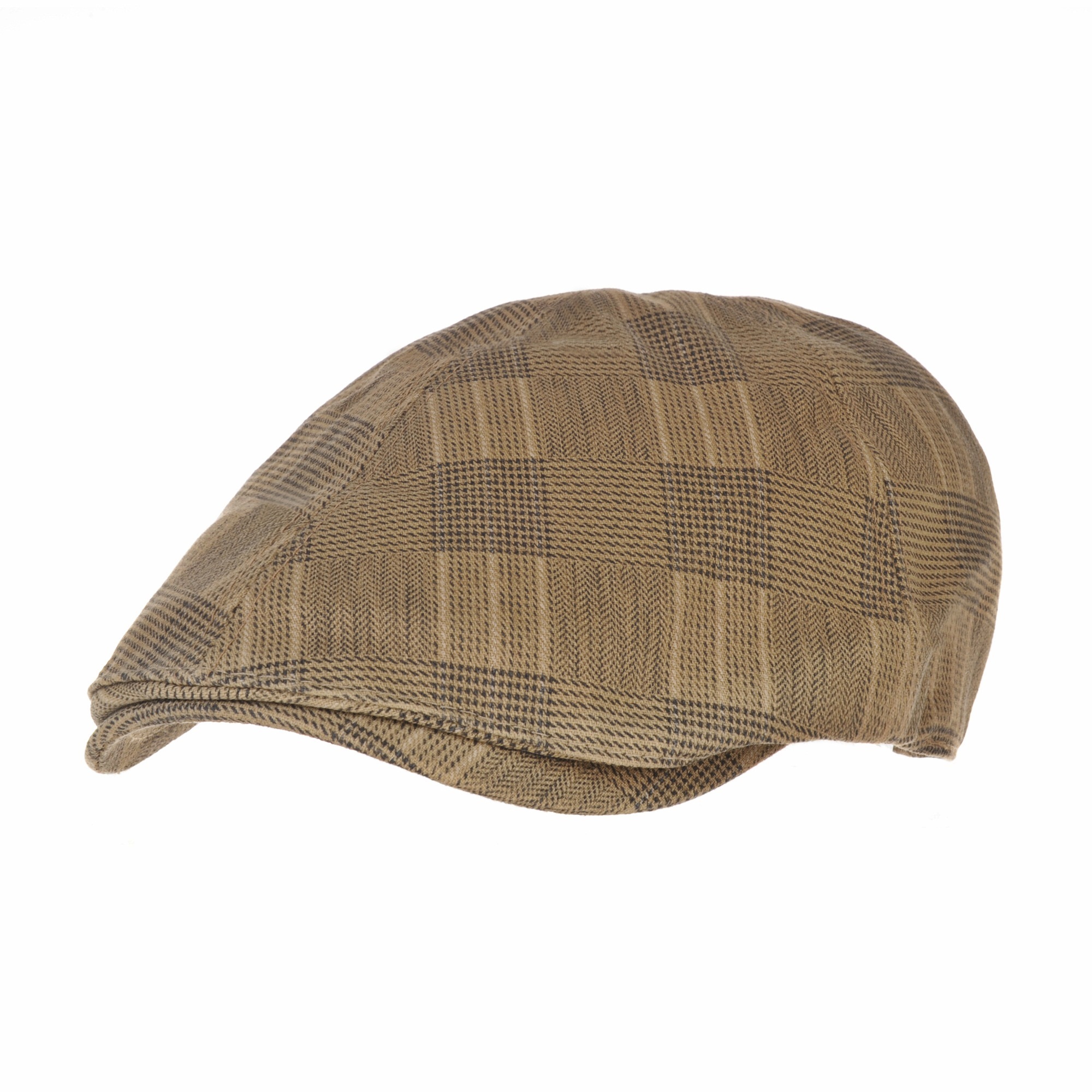 WITHMOONS Tartan Check Newsboy Hat Flat Cap SL3224 (Brown)