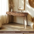 thumbnail image 6 of Acacia Lagom 48" Solid Wood Work Desk with Drawers Office Desk for Home Office, Walnut, 6 of 9