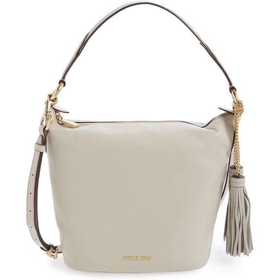 Michael Kors Elana Lether Convertible Shoulder Bag, Cement