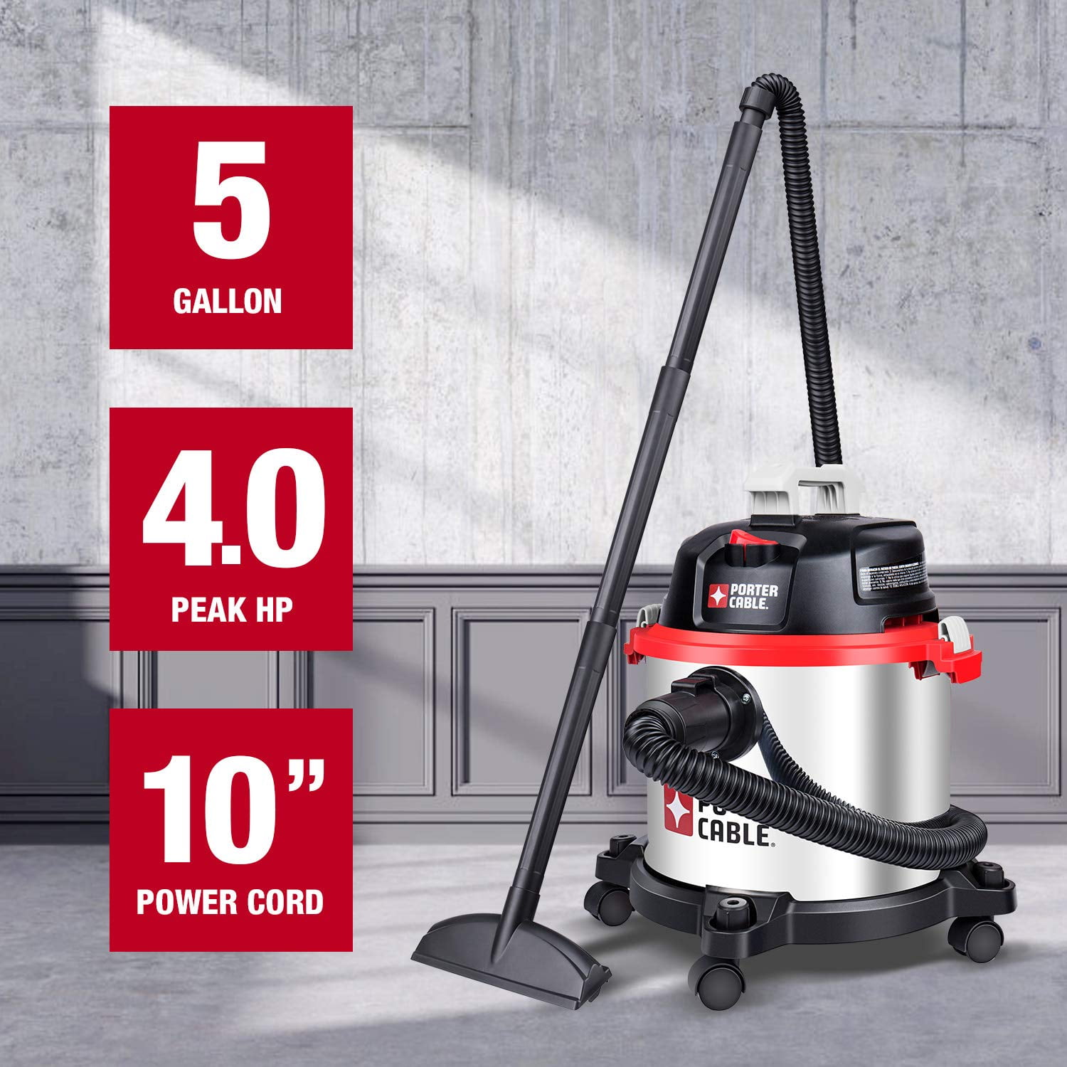 PORTER-CABLE PCX18406-5B 5 Gallon 4HP Wet/Dry Shop Vac