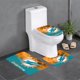 thumbnail image 1 of Juego de 3 alfombras de baño del equipo Dolphins Alfombra antideslizante para baño de 24 x 16 pulgadas, 1 of 7