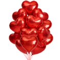 thumbnail image 1 of Broeify Globos de corazón rojos de foil mylar, 32 piezas, 46 cm, 1 of 6
