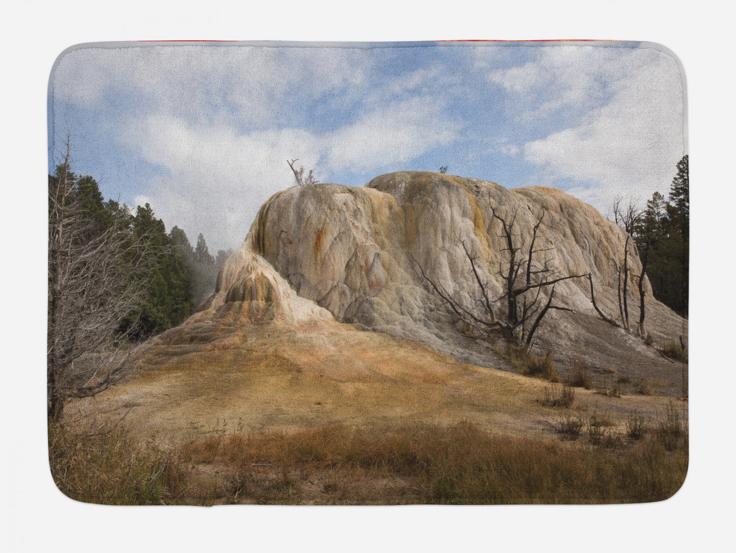 Yellowstone Bath Mat, Big Rock in Orange Spring Mound Yellowstone
