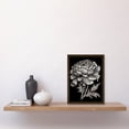 thumbnail image 2 of A Single Marigold Flower Black and White Linocut Artwork Framed Wall Art Print A4, 2 of 4