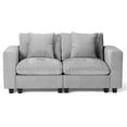 thumbnail image 3 of WestinTrends Augusta 70" Modular Chenille Loveseat Sofa With USB/Type-C Ports and Side Pockets, Light Gray, 3 of 16